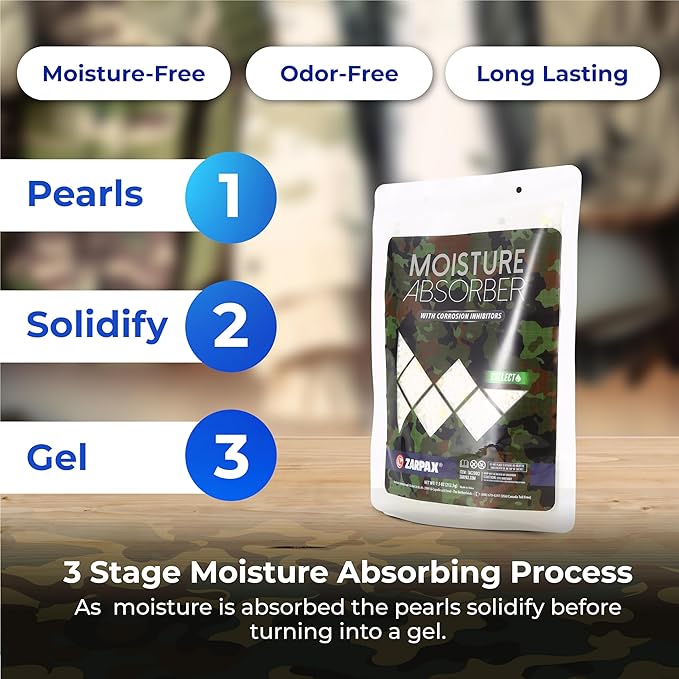 Moisture Absorbers For Gun Safe 7.5 oz/212g - Gun Safe Dehumidifier Prevents Corrosion - Protects Gun & Gear - Desiccant