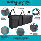 PIDO Hanging Trunk Organizer, Backseat Trunk Organizer for SUV, Hanging Car Storage Bag with Large Pockets for Sedan, Truck, V