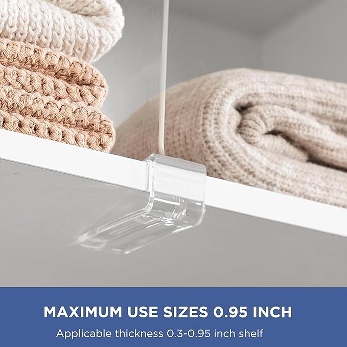 12 Pack 12 Inches [Extra Tall Version] Clear Shelf Dividers for Organization, Acrylic Closet Shelf Vertical Shelves Organizer