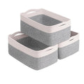 Goodpick Baskets for Shelves, Storage Basket for Organizing, Storage Bins, Toy Box, Wicker Basket for Organization 3 Pack, Wh