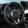 SEG Direct Steering Wheel Cover 14.5-15 inch (37-39 cm) Medium Size, Microfiber Leather, Non-Slip Comfortable Grip, Fits Cars