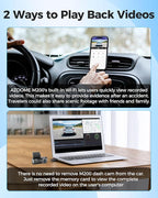 AZDOME M200 Mini Dash Cam WiFi Dashcam - Single Channel Dash Cam for Broad Road Coverage - Built-in WiFi - Full HD Resolution