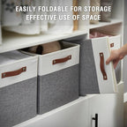 Bagnizer Collapsible Fabric Storage Cube Bins with 2 Reinforced PU Handles, Foldable Storage Organizer Baskets for Closet, Sh