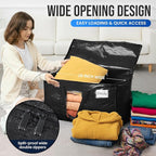 TAILI Extra Large Moving Bags, 10 Pack Black Heavy Duty Totes For Storage with Visible Window, Wrap Around Handles, Storage B