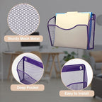 EASEPRES 3 Single Pocket Mesh Hanging File Organizer, Vertical Wall Mounted Magazine File Holder, Mount Basket Mail Paper Doc
