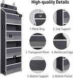 Giraffe Creation Over Door Organizer with 4 Large Capacity Pockets, Heavy Duty Hanging Organizer Storage for Closet Bathroom 