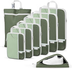 Percover Compression Packing Cubes 8-Piece Set, Packing Cubes Compression for Travel with Laundry Bag & Shoe Bag, Travel Orga