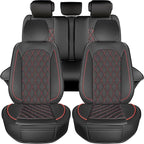 LINGVIDO Car Seat Covers Full Set (5 Seats) - Premium Perforated Nappa Leather, Waterproof Shield, Omni-Adapt Fit SUVs Sedans