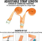 Cartman 1" x 12'Lashing Straps Cargo Tie-Down Strap Up to 600lbs, 10pk in Carry Bag, Orange
