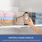 HBlife 1 Pack Clear Shelf Dividers, Vertical Purse Organizer for Closet Perfect for Sweater, Shirts, Handbags in Bedroom and 