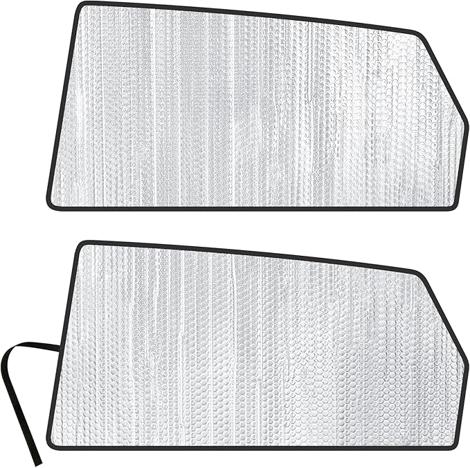 Side Window Rear Seat 2nd Row Reflective Sunshade Sun Shade Accessories Custom Fit for 2004 2005 2006 2007 2008 2009 2010 Toyota Sienna Minivan (Set of 2)