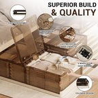 2Pack Under Bed Storage Containers, Stackable Rolling Storage Plastic Containers, Multi-Purpose Rolling Low Profile Bins with