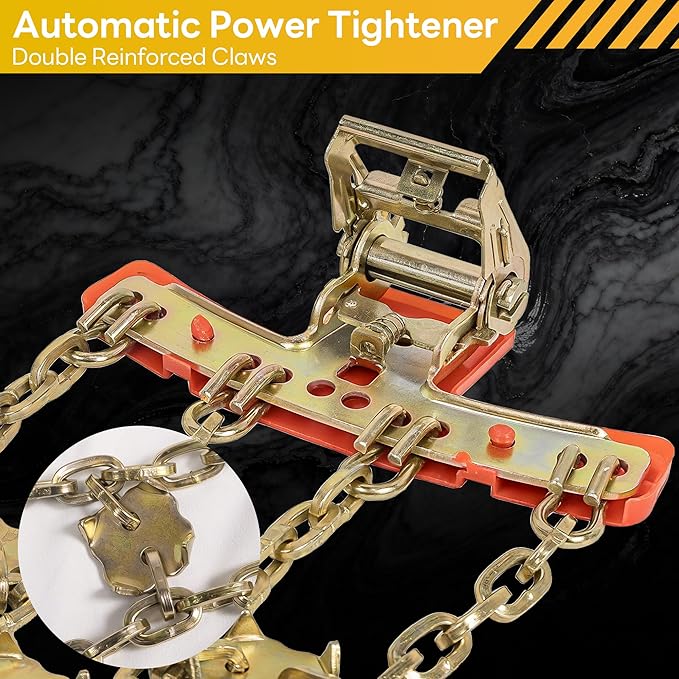 Tire Chains, Snow Chains, Anti-slip Tire Chains for Cars SUVs Pickup Trucks Adjustable Emergency Transaction Chains for Ice S