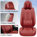 Coverado Universal Seat Covers Full Set, Universal Seat Covers for Cars, 5 Seats Waterproof Nappa Leather Car Seat Covers wit