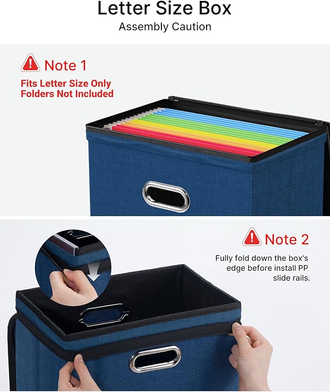 Oterri File Organizer Boxes with Lids, File Box with Mesh Pockets, Document Organizer Box for Letter Size Folders, Zippers Im