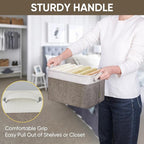 BALEINE 2 Pack Fabric Closet Storage Bins for Shelves, Linen Closet Organizers and Storage, Decorative Baskets for Organizing