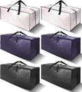 6 Pack Heavy Duty Extra Large Moving Bags W/Backpack Straps - Strong Handles & Zippers, Storage Totes For Space Saving, Fold 