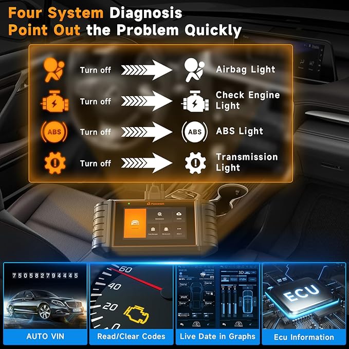 2025 FOXWELL NT716 OBD2 Scanner Bidirectional Control 9+ Resets Scan Tool ABS SRS Transmission Engine Diagnostic Code Reader