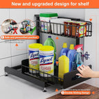 2 Pack Under Sink Organizers and Storage,Pull Out Cabinet Organizer,2-Tier Sliding Out Kitchen Basket Sink Shelf Cabinet Orga