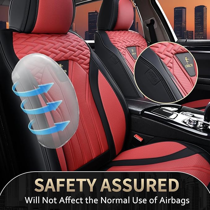 FLORICH Seat Covers for Cars, Waterproof Automotive Seat Covers, Leather Car Seat Covers 2 Pack, Universal Front Seat Cushion