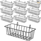 10 PCS Hanging Wire Baskets for Organizing - Hanging Metal Basket Storage with Wall Grid Panel, Rust-Resistant Iron for Kitch