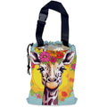 Cute Giraffe Car Garbage Bag,Splash Floral Waterproof Small Car Trash Bag Hanging Back of Seat,Drawstring Hanging Car Trash Bag with Adjustable Buckle for Car Accessories