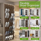 Unjumbly Over the Door Shoe Organizer with 40 Large Breathable Mesh Pockets, Space Saving Shoe Holder, Hanging Shoe Rack for 
