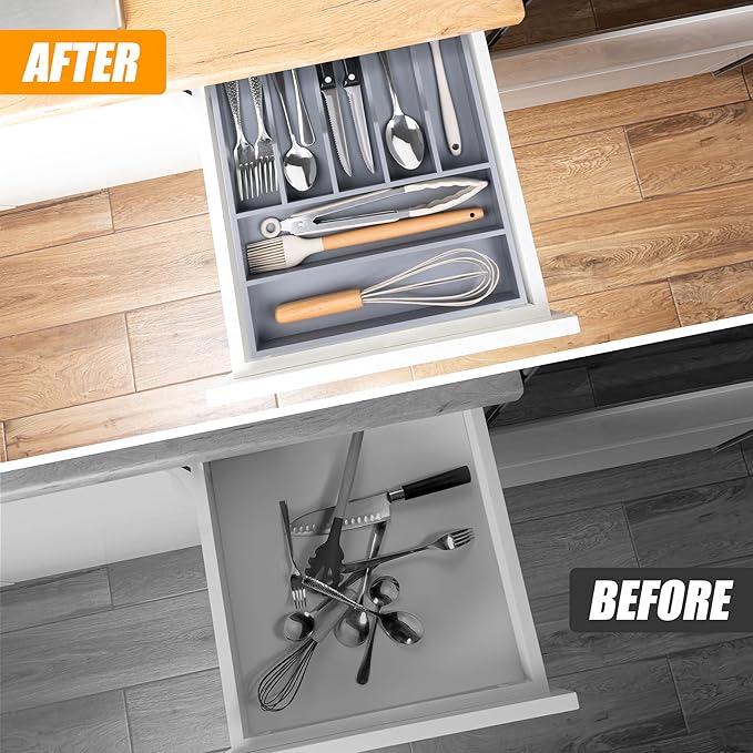 Kitchen Silverware Drawer Organizer and Storage Organizador Small De Cucharas y Tenedores Cubiertos Para Gavetas Cocina Para 