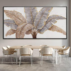 CHUDANHAO Plant Canvas Wall Art Contemporary Wall Decor Gold Pictures Textured Home Decorations 29"x58" Canvas Art for Living