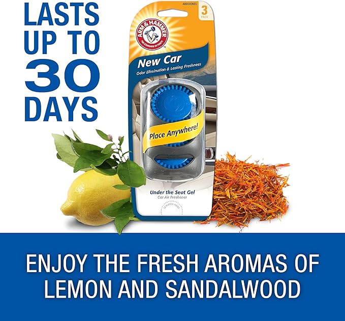 Arm & Hammer AH8500NEC Under The Seat Air Freshener, New Car, 3 Pack
