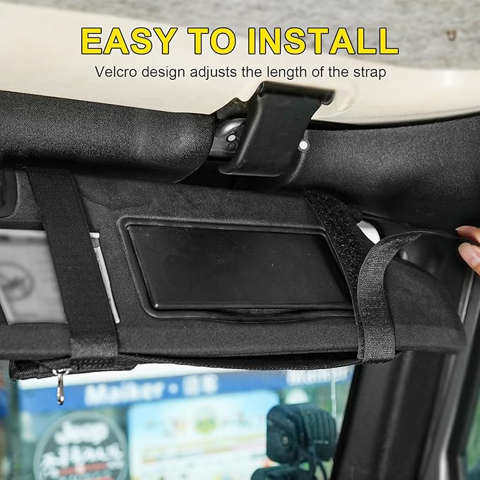 1 Pack Multi-Functional Car Sun Visor Organizer With Micro ID Carrier Pocket, Molle Tactical Visor Organizer Bag,Truck Visor Organizer Auto Accessories Sunglass Holder