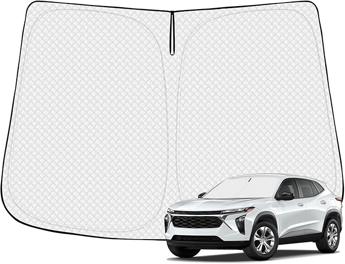 Windshield Sun Shade for 2024-2025 2026 Chevrolet/Chevy Trax Accessories Thicken 6-Layer Front Window Sunshade Cover Sun Visor Protector Foldable Block UV Rays Keep Vehicle Cool