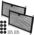 Universal Mesh Cargo Net for Car Trunk Storage,2 Pack Elastic Small Cargo Net Pocket Organizer Pouch Bag,Stretchable