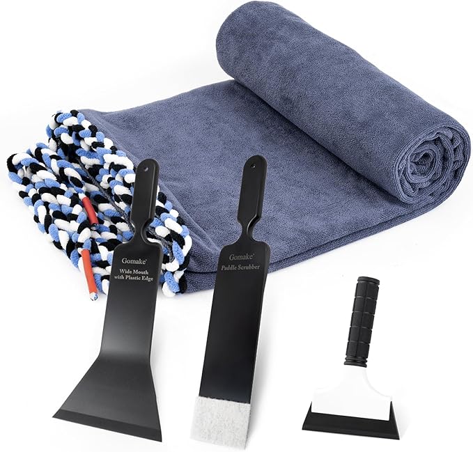 Gomake Window Tint Dash Cover Towel Absorbent Car Dashboard Protection Microfiber Towel Strand Soak Rope Car Windshield Back Window Tinting Tools with Bulldozer Squeegee Scrubber Paddle Squeegee