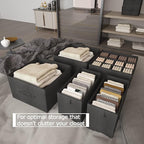 6-Shelves Hanging Closet Organizer with 5 Different Drawers, Foldable Closet Organizers and Storage for Wardrobe, Closet& RV,