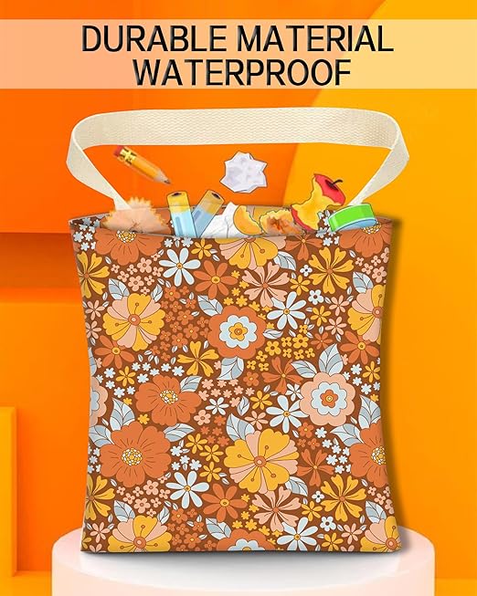Car Garbage Can, Car Trash Bag, Car Garbage Bag, Hanging Car Trash Can for Car Accessories, Vehicle, Travelling, Camping, Cute Car Back Seat Organizer, Cute Boho Flowers