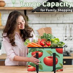 Reusable Grocery Bags Heavy Duty Shopping Bags Foldable Large Tote Bags with Long Handles & Hard Bottom