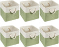 Geiserailie 6 Pcs 11 x 11 Inch Cube Storage Bins Fabric Storage Organizer Bins Foldable Cube Baskets with Sturdy Carry Handle