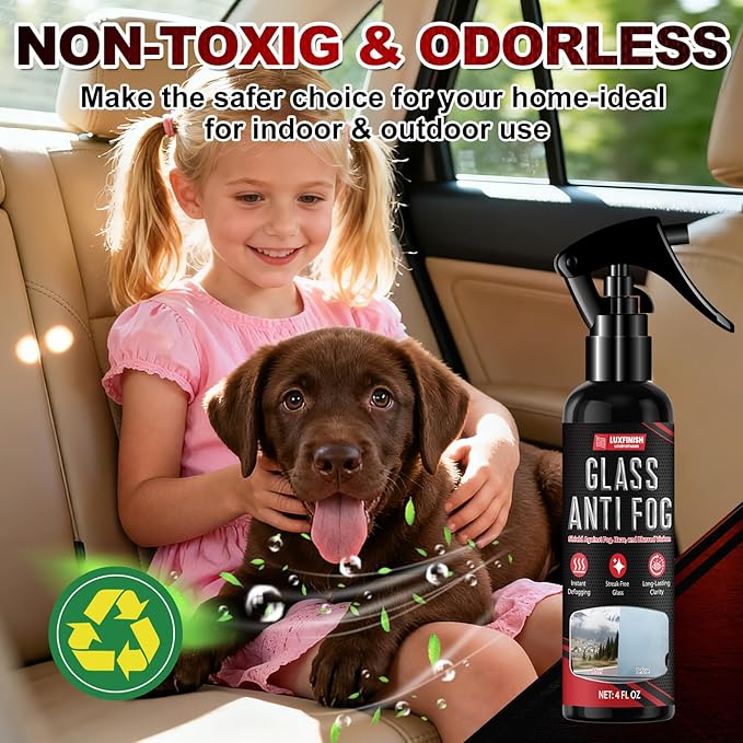 Anti Fog Spray for Glass & Windshield Defogger – 24H Long Lasting Prevention for Car, Mirrors, Windows, Goggles, Shower Door 