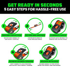 Rhino USA Retractable Ratchet Straps (2-Pack) - 1 Inch x 10 Feet (1,209lb Break Strength) - Auto Self Retracting Tie Down Straps for Truck, Cargo Trailer, Motorcycle, ATV, UTV - Orange