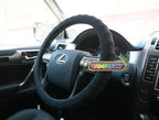 Silicone Black Steering Wheel Cover- Racing Power Grip-Ergonomic Handling (Black)