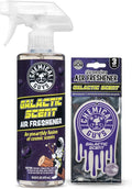 Chemical Guys Galactic Scent Air Freshener and Odor Eliminator, 16 fl oz with 3 Pack of Hanging Air Fresheners (Great for Car