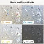 Donox Window Privacy Film, Frosted Stained Glass Pattern Decorative Window Films, Static Cling Sun Blocking & Glare Blocker Stickers for Home Heat Control Non-Adhesive, Tulip 29.5 Inch x 13.1 Feet