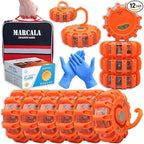 Marcala 12-Pack Emergency Flares for Vehicles | Emergency Roadside Lights | Complete LED Road Flares Kit | Emergency Lights F