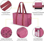 BALEINE Soft 9 Gallon Extra Large Utility Tote, Foldable Reusable Storage Bag (Berry Pink)