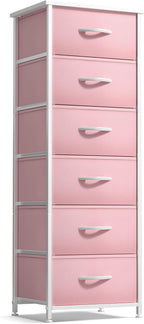 Sorbus Fabric Dresser for Kids Bedroom - Chest of 6 Drawers, Tall Storage Tower, Clothing Organizer, for Closet, for Playroom