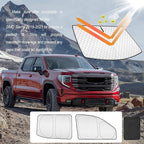 KMF 5pcs Thicken Sun Shades for GMC Sierra 2019-2025(1500 2500 3500) Accessories,Car Window Covers Sunshade for Windshield Side, Sun Visor UV Block and Blackout Privacy for Camping