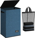 SOLEDI Laundry Hamper with Lid 90L Large & Tall Collapsible Laundry Basket, Clothes Hamper with Bag Removable Easy to Carry, 