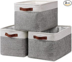 HNZIGE Fabric Storage Baskets for Shelves(3 Pack) Large Collapsible Storage Baskets for Organizing, Decorative Baskets Bins S