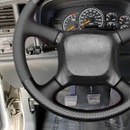 MEWANT Steering Wheel Cover for Chevy Silverado 1500 Astro Blazer Kodiak S10 Made of Matte PU Carbon Fiber Real Leather